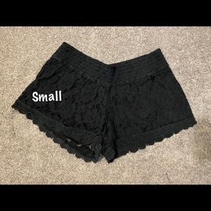 Black lace shorts
